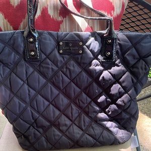 kate spade Black Nylon Quilted Tote